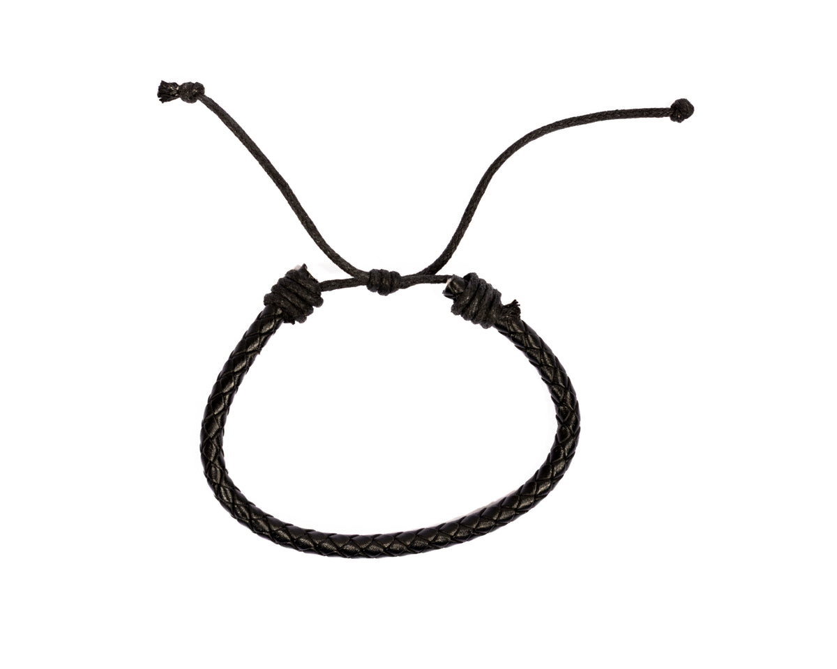 Bracelet tressé en cuir