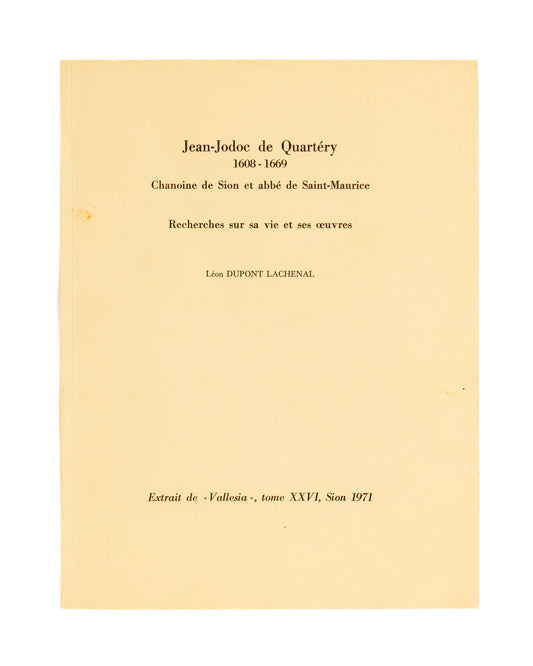Chanoine de Sion et abbé de St-Maurice