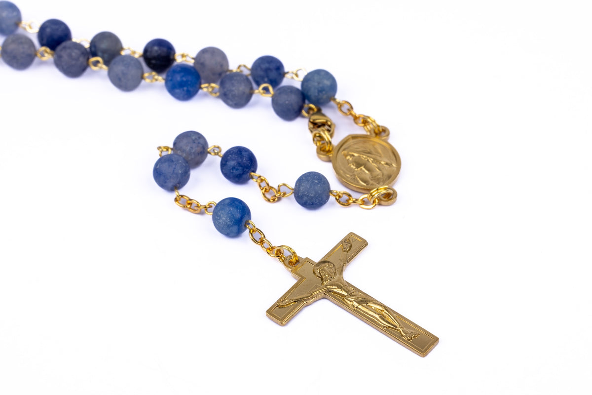Chapelet aventurine bleue