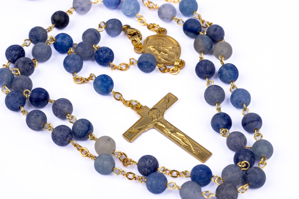 Chapelet aventurine bleue