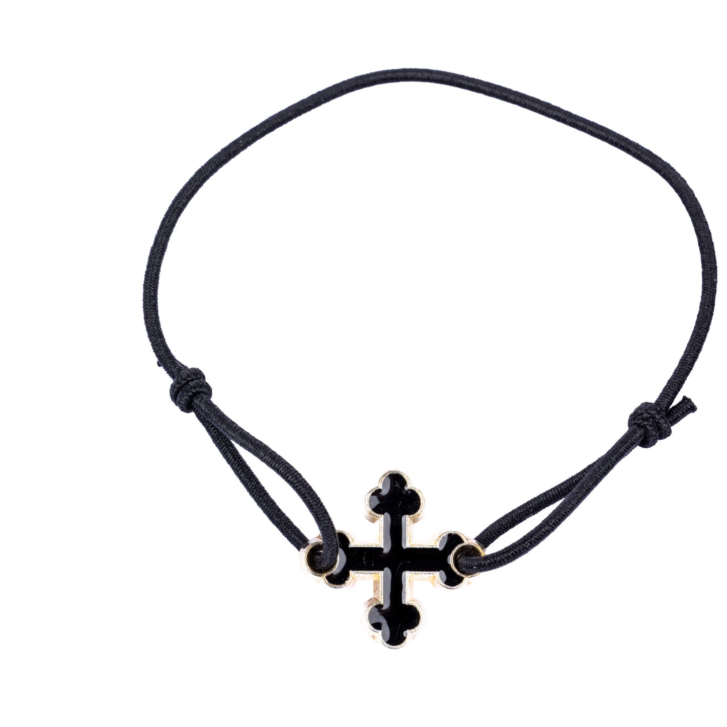 Bracelet élastique croix treflée - noir