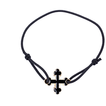 Bracelet élastique croix treflée - noir